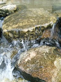 High angle view of waterfall