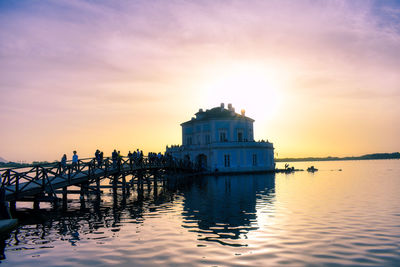 Casina vanvitelliana located on an islet of lake fusaro, in the municipality of bacoli.