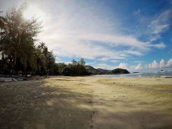 Scenic view of beach against sky