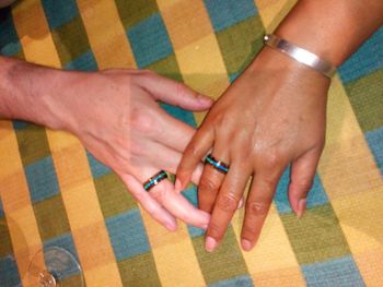 Close-up of people hands