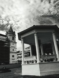 View of city against cloudy sky