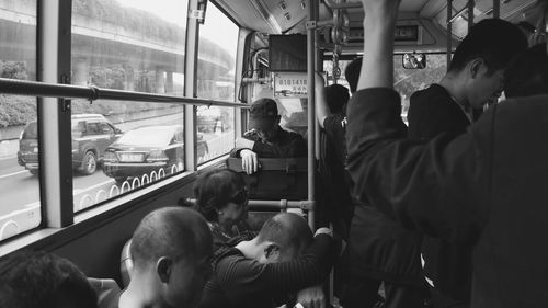 Group of people in train