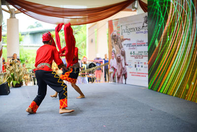 People on street in city