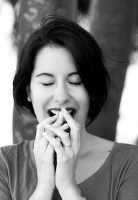 Portrait of beautiful young woman