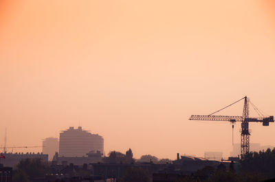 View of city at sunset
