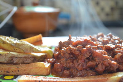 Close-up of food in plate