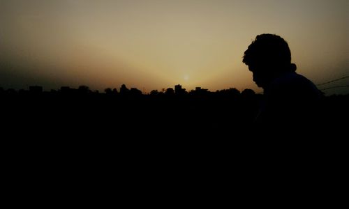 Silhouette landscape at sunset