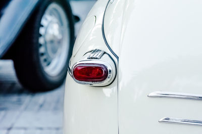Close-up of collectors car trunk