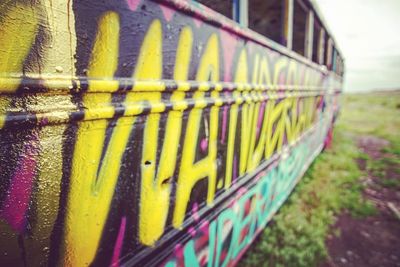 Close-up of yellow car