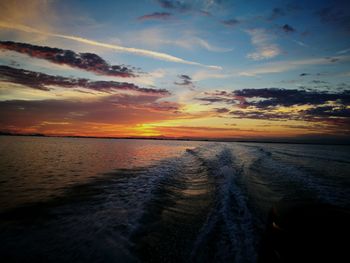 Scenic view of sea during sunset