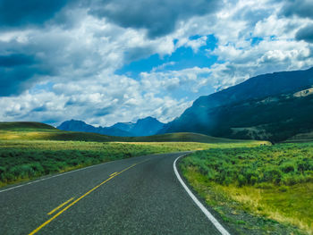 Road amidst landscape against sky