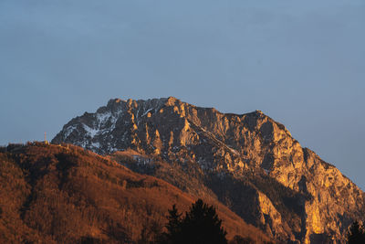 Low angle view of mountain against sky