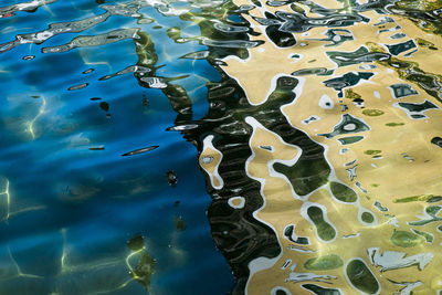 Full frame shot of rippled water in swimming pool