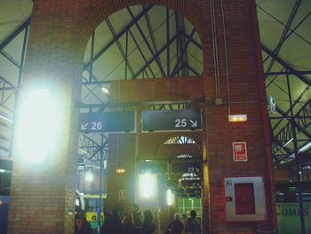 Low angle view of illuminated building