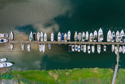 Scenic view of lake against wall