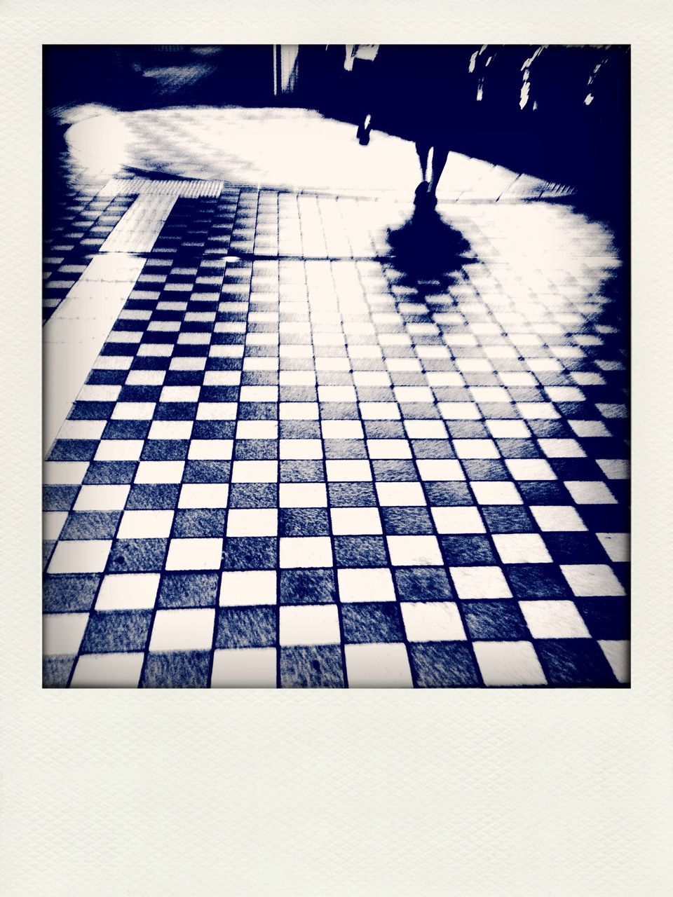 transfer print, low section, architecture, auto post production filter, walking, reflection, built structure, pattern, men, lifestyles, person, shadow, modern, tiled floor, city life, city, indoors, unrecognizable person