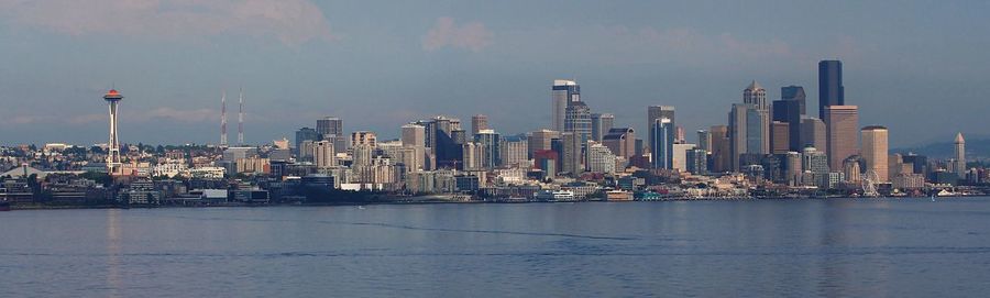 City skyline with waterfront