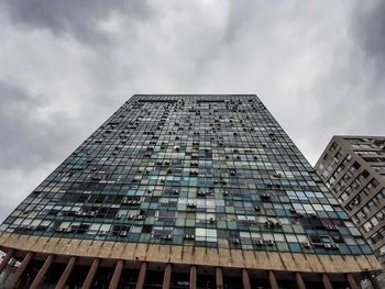 Low angle view of modern building against sky