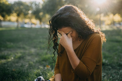 Woman with headache