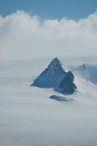 Scenic view of snowcapped mountain against sky