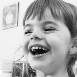 Close-up portrait of a smiling girl