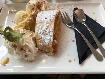 Close-up of food served in plate