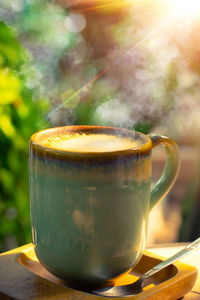 Close-up of coffee on table