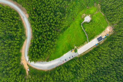 High angle view of agricultural field, new capital city indonesia 