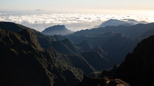 Scenic view of mountains against sky