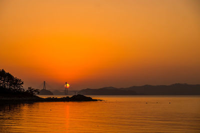 Scenic view of sea during sunset