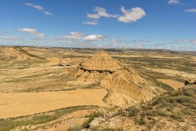 Scenic view of landscape against cloudy sky