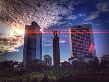 Low angle view of modern building against sky