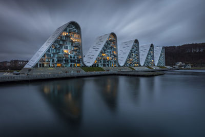 Arch bridge over river