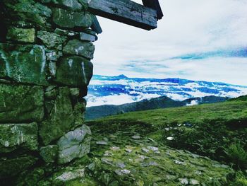 Scenic view of mountains against sky