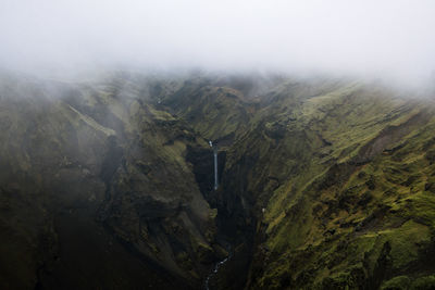 High angle view of landscape against sky