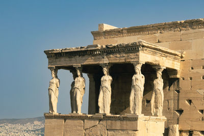 Erechtheion temple with caryatids, caryatid porch, acropolis, athens, greece