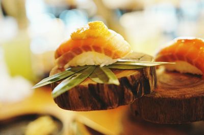 Close-up of orange fruit on table