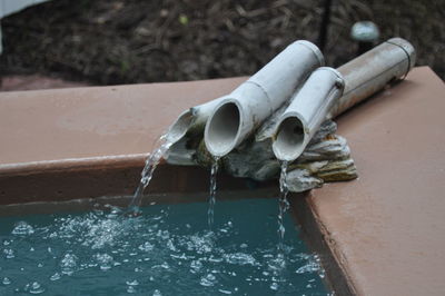 High angle view of water fountain