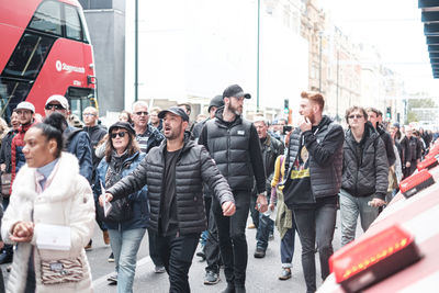 People on street in city