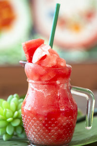 Close-up of ice cream in glass