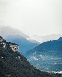 Scenic view of mountains against clear sky