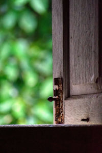 Close-up of wooden window 
