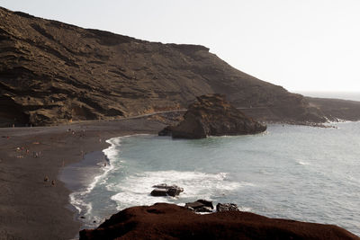 Scenic view of sea and rocks