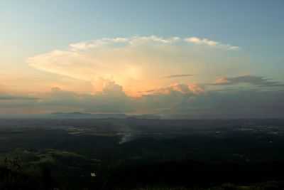 Scenic view of landscape against sky during sunset