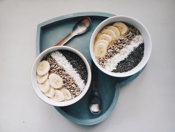 High angle view of coffee on table