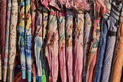 Full frame shot of colorful market stall in store