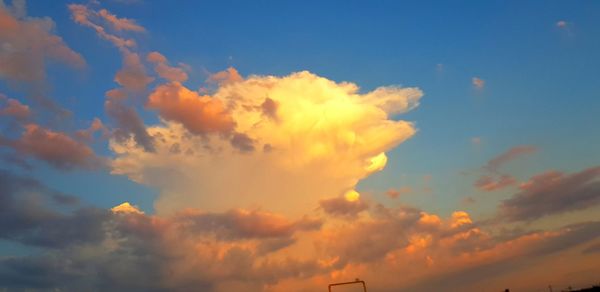 Low angle view of orange sky