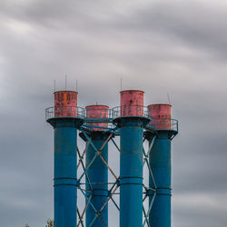 Low angle view of water tower against sky