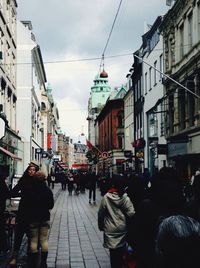 People walking on city street