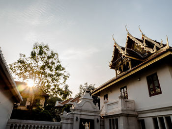 Low angle view of traditional building against sky